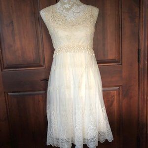 Cream Lace dress with slip, never been worn